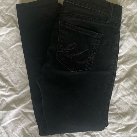 Express Stella cropped black jean leggings size 8 - Picture 2 of 11